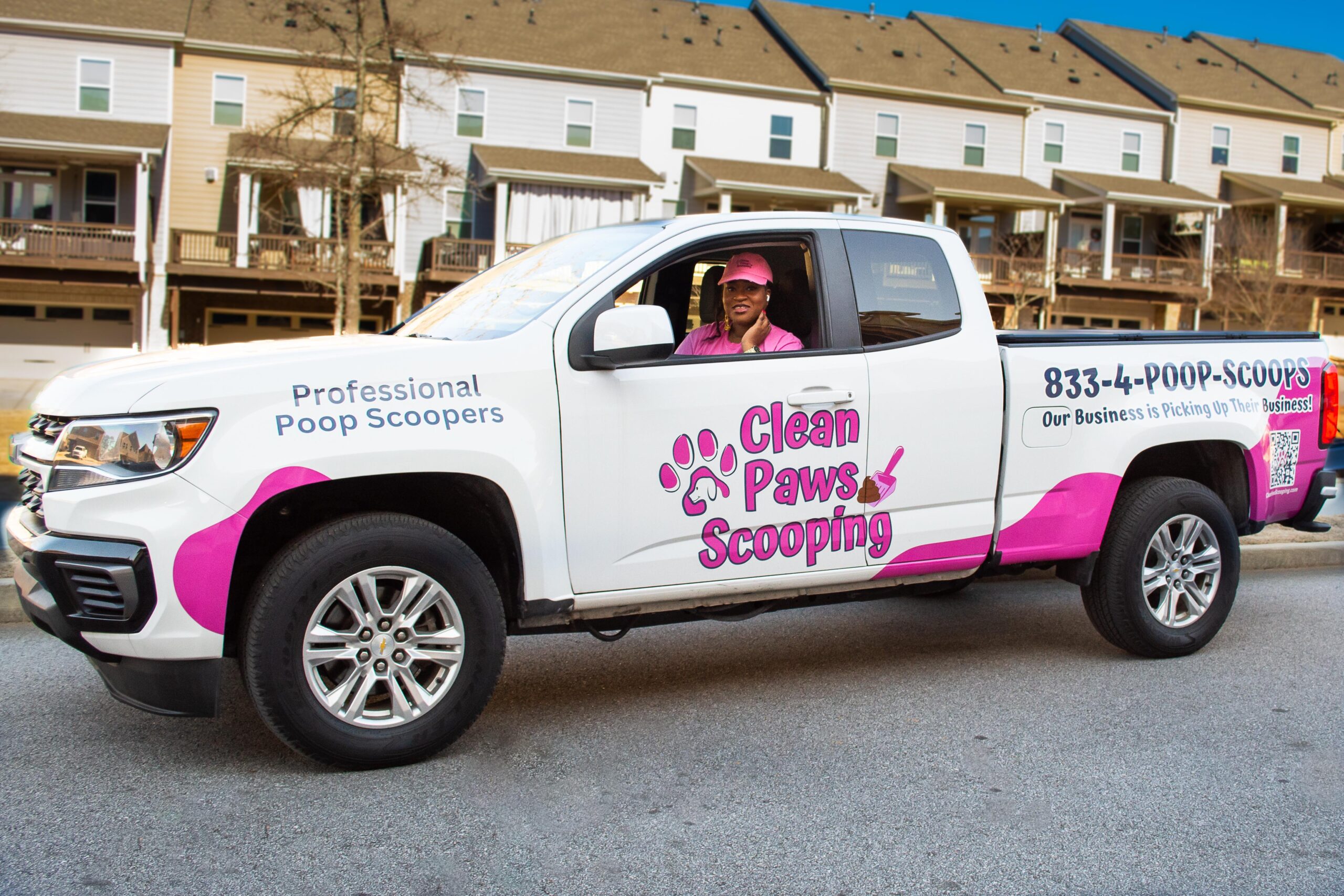 Pet Waste Removal & Pooper Scooper Service Team Members With Dogs on The Streets of North Metro Atlanta, GA